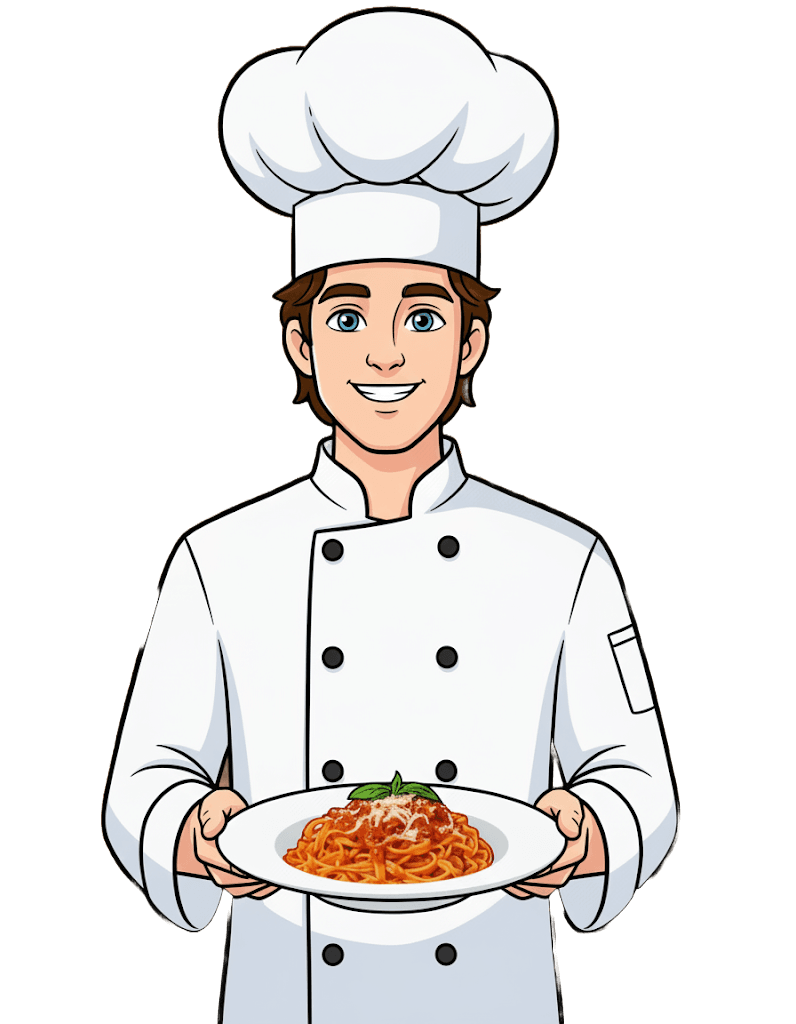 Evan cooking in the kitchen